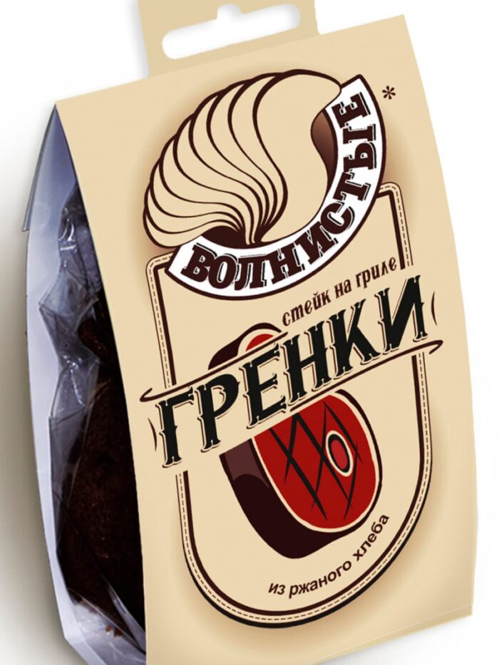 Гренки жареные "Волнистные" со вкусом стейк на гриле 75 гр (14 шт)